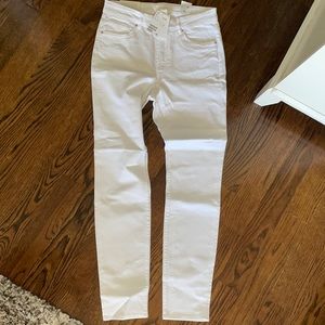 BRAND NEW High waisted white denim straight jeans